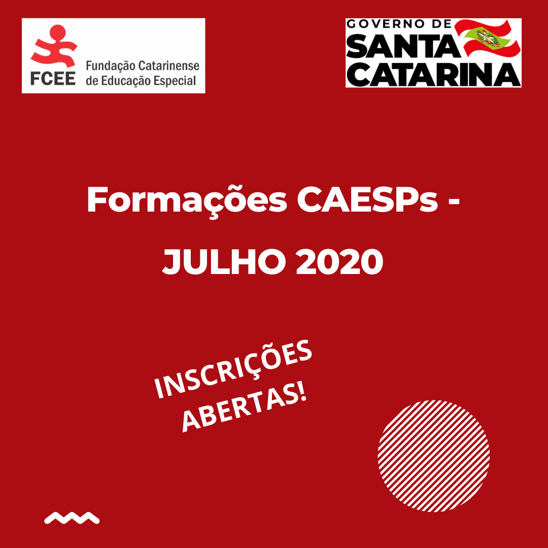 Formações CAESPs Julho 2020 - Inscrições abertas