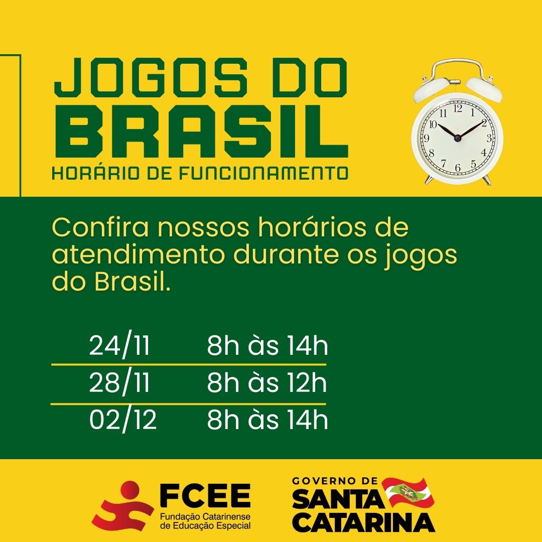 Jogos do brasil horario especial de funcionamento