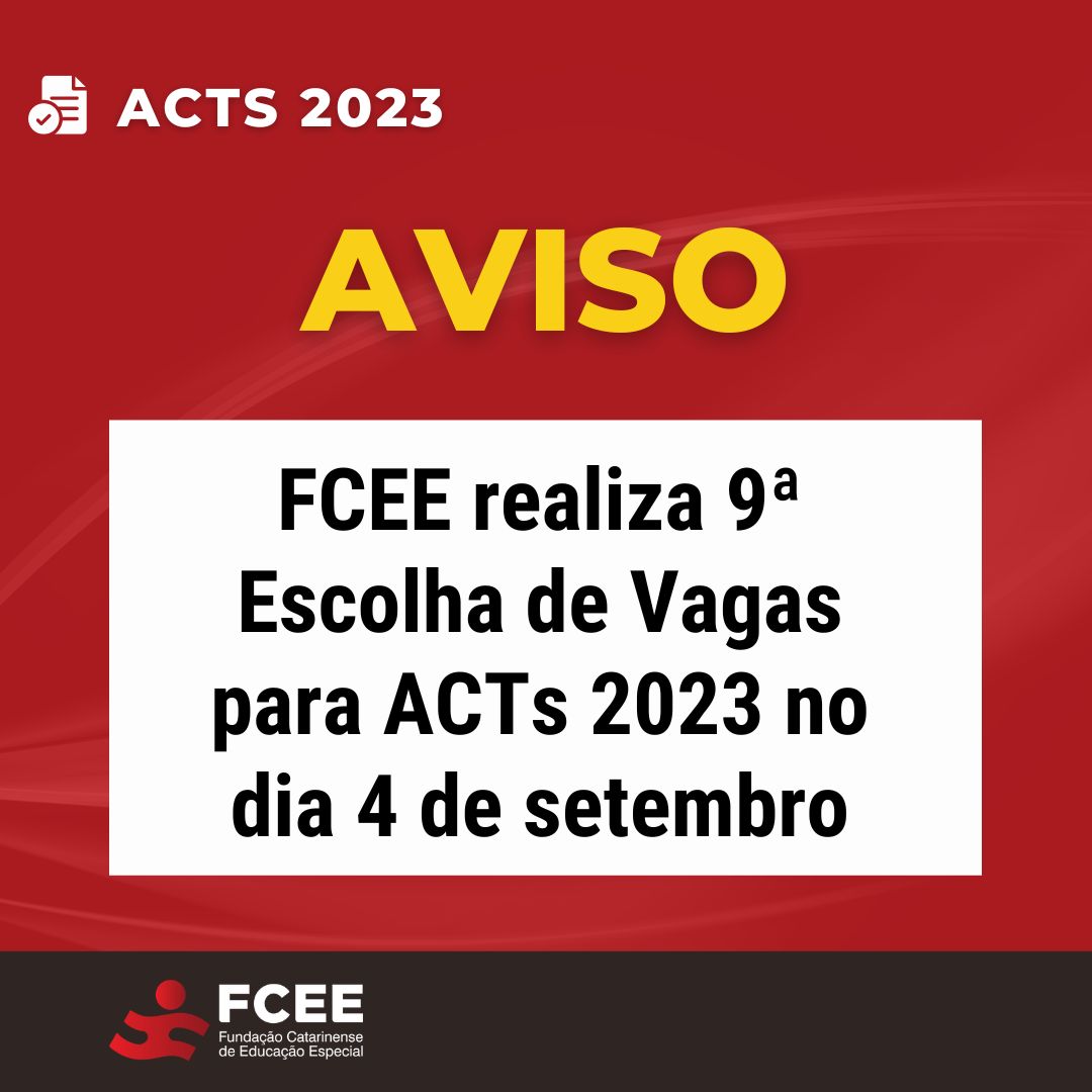 Imagem com texto FCEE realiza 9ª escolha de vagas de 2023 com Chamada Pública
