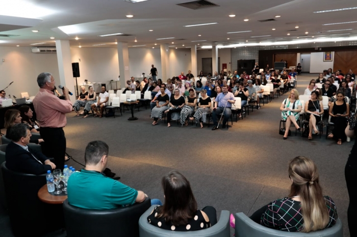 Cerimônia de abertura da I Conferência Estadual em Deficiência Visual, em 21/11/2019 no Hotel Cambirela, Florianópolis.